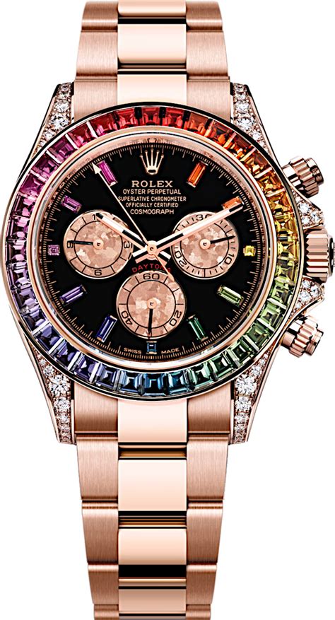 rolex daytona rose gold rainbow ราคา|rolex rainbow 116595.